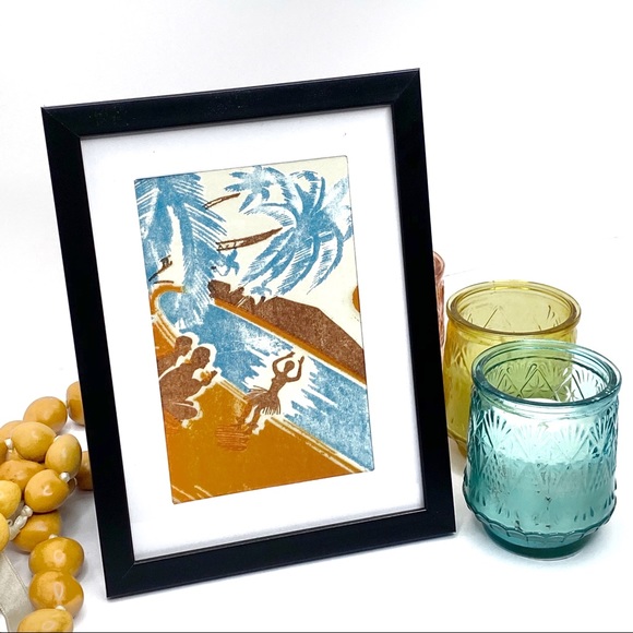 Framed Vintage Re-print Hawaiian Postcard - Picture 2 of 5